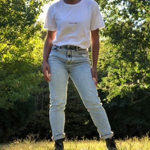 Authentic Yves Saint Laurent White Logo Tee